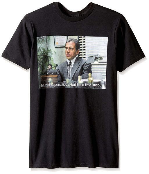 

t-line men the office tv stitious pattern t-shirt t shirt casual short sleeve for men clothing summer tee plus size