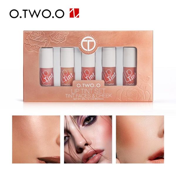 

o.two.o 9999 5pcs lip tint set moisturizing lip gloss long lasting liquid blusher makeup matte lipstick lips kit cosmetics