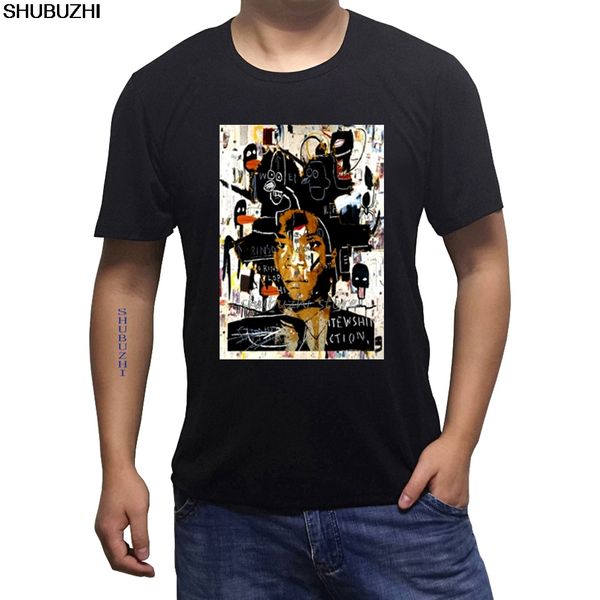 

t shirt promotion o-neck design short sleeve jean-michel basquiat self portrait white t shirts for men sbz1047
