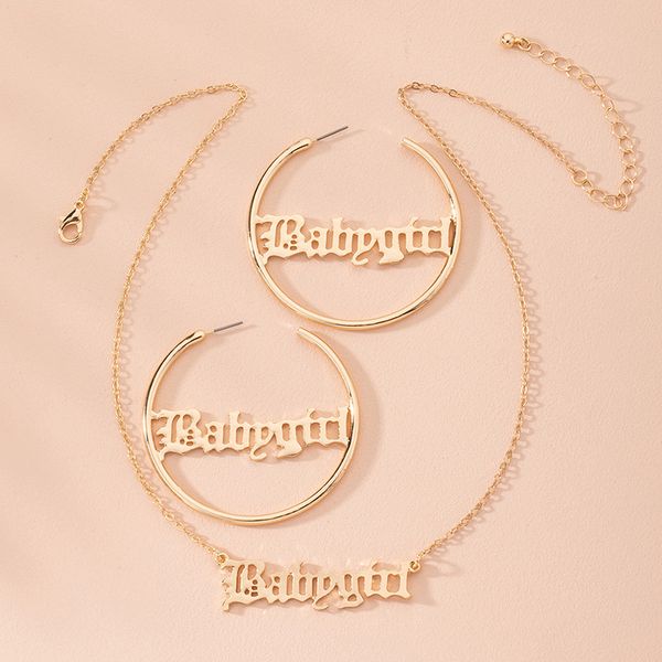 

ins new gold chain daughter month baby girl angel letters minimalism choker necklace korean fashion chic jewelry necklaces, Golden;silver