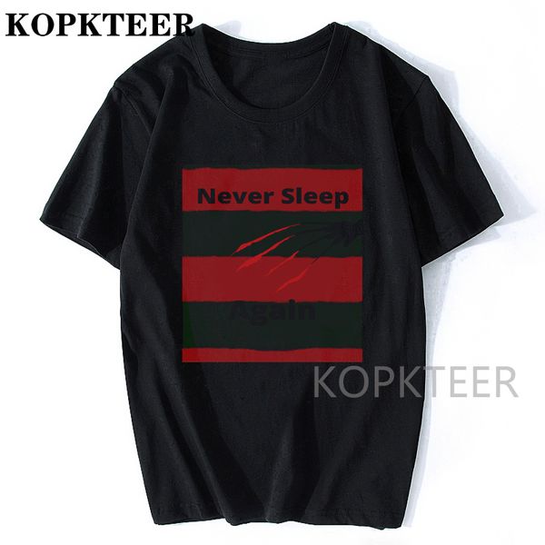 

2020 t shirt men o neck cotton freddy krueger never sleep t shirt horror halloween tees man design kawaii clothing