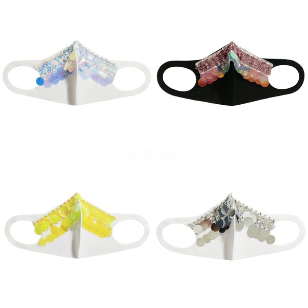 

cycling cotton sequin rhinestone cloth facemaskmask cloth maske masks faces face mask cycling sport training#399, Black