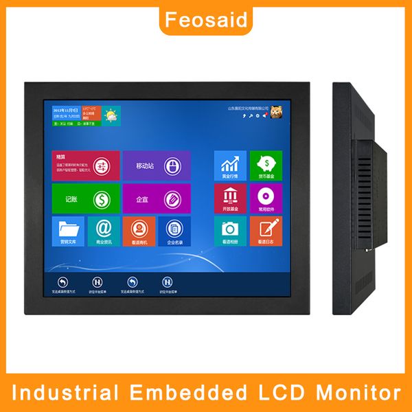 

feosaid 8 inch industrial computer monitor 8.4" automation equipment displays with vga hdmi dvi tv av usb input for pc