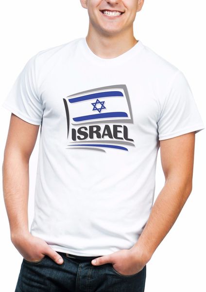 

2019 israel t shirt flag short sleeve men white man national flag shirts