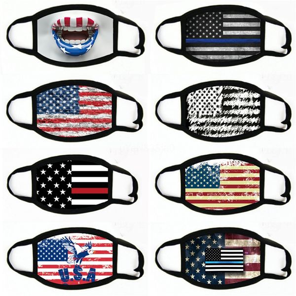

washable dustproof mask riding anti-fog outdoor sports mask american flag mouth cover designer face mask yya286#582, Black