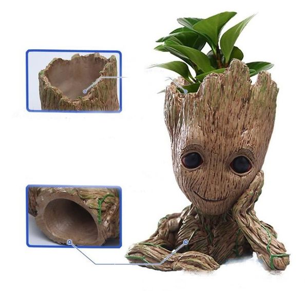 

new guardians of the galaxy flowerpot baby groot action figures cute model toy pen pot christmas gifts for kids