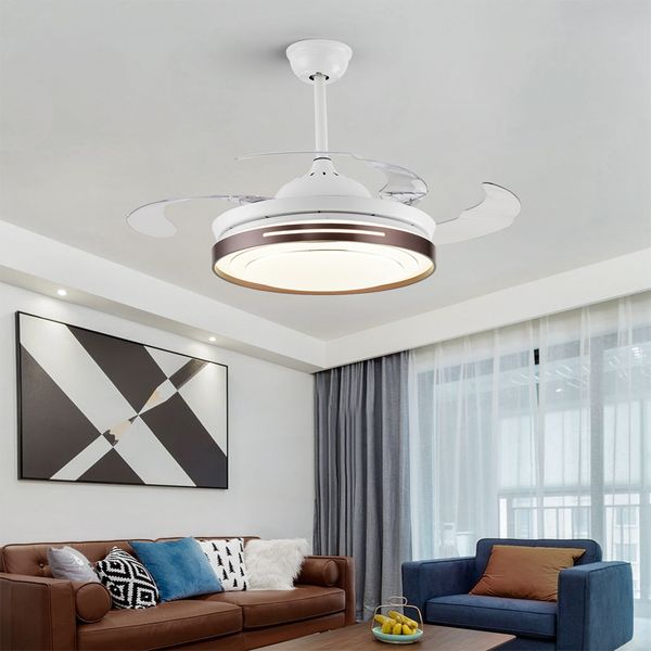 

electric fans led hidden invisible iron abs acryl remote control ceiling fan 72w lights.led light.ceiling lamp for foyer