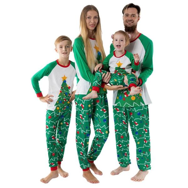 

mom and son matching clothes cartoon tree print pants xmas family clothes christmas family pajama sets famili look ropa niÃ±a, Blue