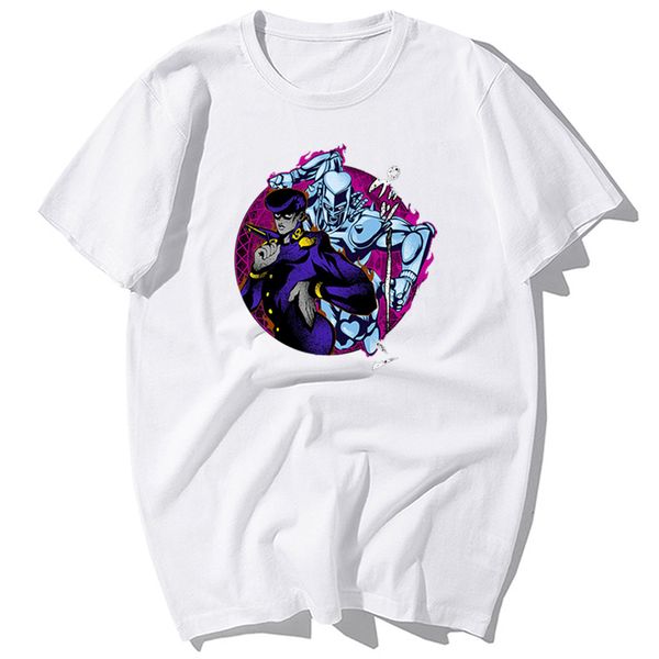 

japanese anime jojo's bizarre adventure t-shirts summer man's t-shirt causal 100% cotton short sleeve tshirt harajuku streetwear