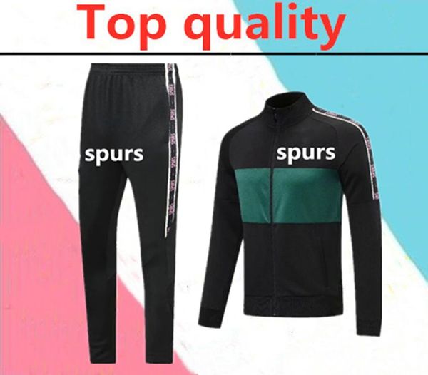 

2020 spurs soccer tracksuit long zipper jacket 20/21 kane camiseta de futbol harry dele survetement soccer long zipper tracksuit, Black