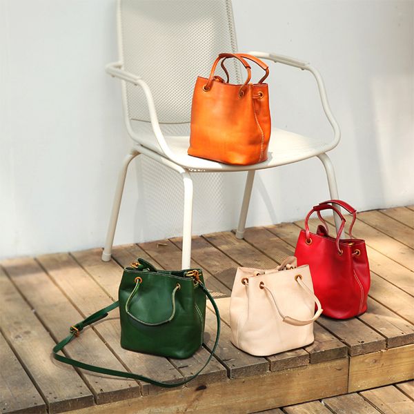 

designer bags women genuine cow leather bag chic ladies shoulder hobo bag red bucket handbags fashion messenger