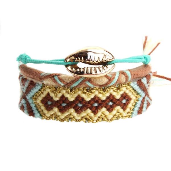 

charm bracelets cowrie shells woven 3pcs set stack friendship bracelet bohemian hippie summer beach surf stretch string macrame jewelry bijo, Golden;silver