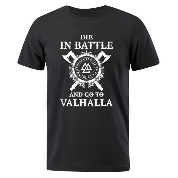 

sport vikings men t-shirts die in battle and go to valhalla tshirt male summer print hip hop cotton t-shirt tees plus size 3xl