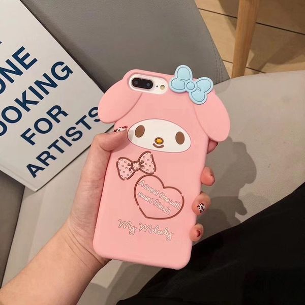 

luxury 3d japanese cute cartoon melody cinnamoroll silicone phone case for iphone 6 6s 7 8 plus x xr xs max girl coque