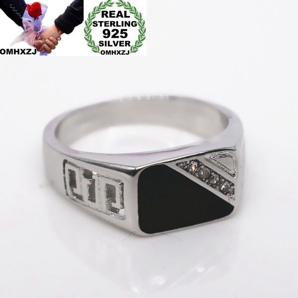 

omhxzj wholesale european fashion woman man party wedding gift black zircon 925 sterling silver 18kt yellow gold ring rr400, Golden;silver