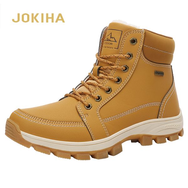 

winter 2020 men ankle boot non-slip warm men's outdoor boots genuine leather thick with short boots, Black