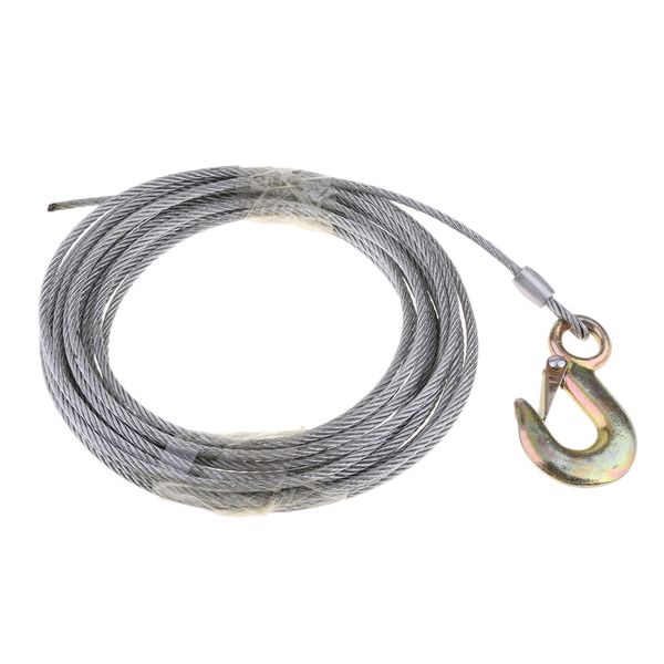 

boat trailer wire rope winch cable galvanized with heavy duty hook 5mm x 10m