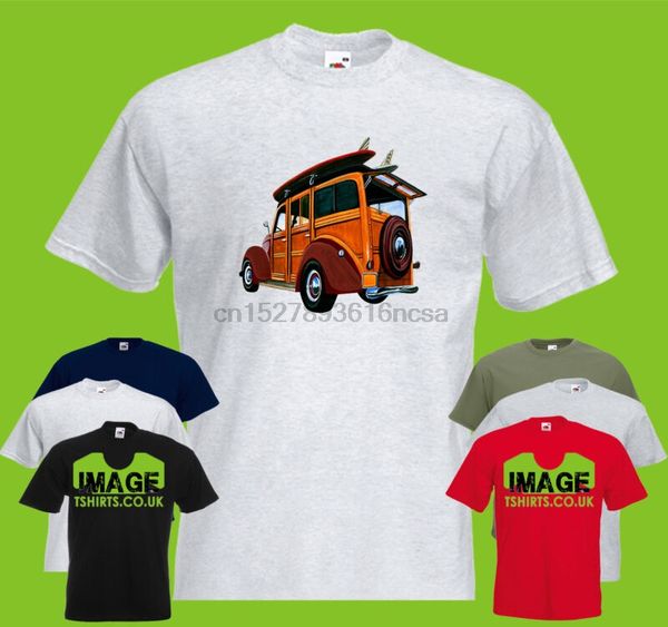 

woody surf wagon mens printed t-shirt car holiday beach summer surf board