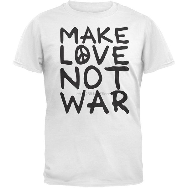 

100% cotton short sleeve o-neck tee shirts make love not war white t-shirt