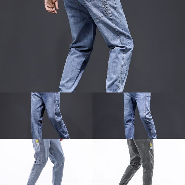 

осень джинсы пяты jeansjeans и jeansmen лузовой корейски ультрамодная девять-точка шаровары нога светлого цвета случайного инструмент все-ма, Blue