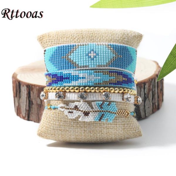 

rttooas fashion leaf charm bracelets miyuki beaded bracelet set bileklik handmade beaded jewelry armband 2020 new, Golden;silver