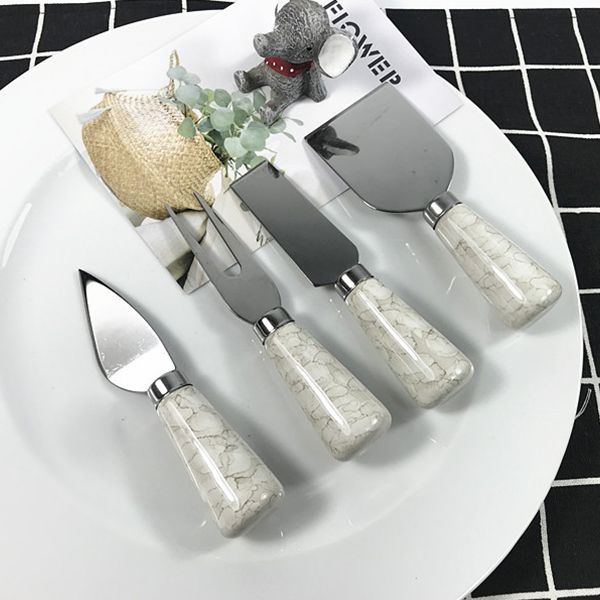 

western tableware ceramic handle stainless steel cheese knife creative marbling