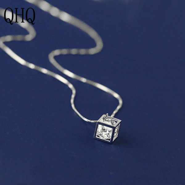

qhq pendant necklace chain choker friends jewellery fashion geometric crystal pearl natural stone accessories jewels boho, Silver