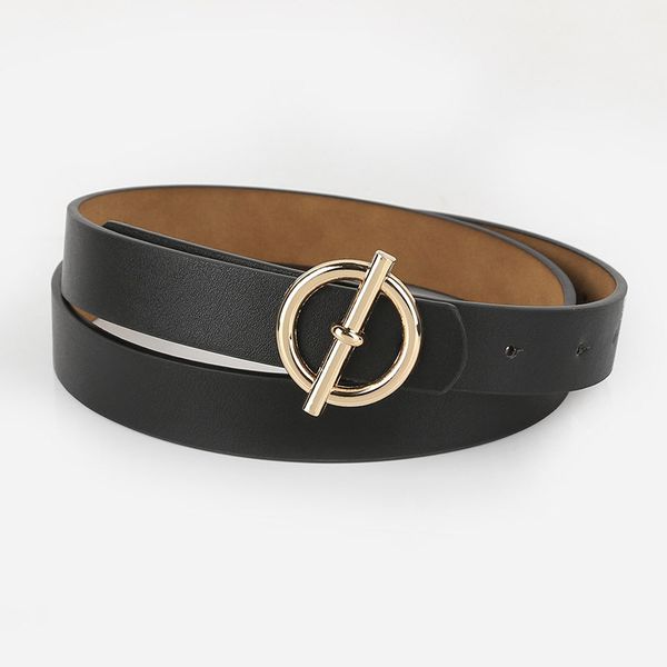 

новый спот круглый искусственной кожи женские waistband прохладный повседневная мода полиуретановых пояс женщин круглая пряжка пояса, Black;brown