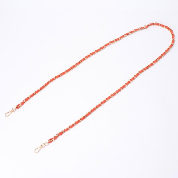 

2pcs retro replacement flat chain strap fashion diy handbag metal chains accessories with buckles pu leather braided chain shoul, Silver