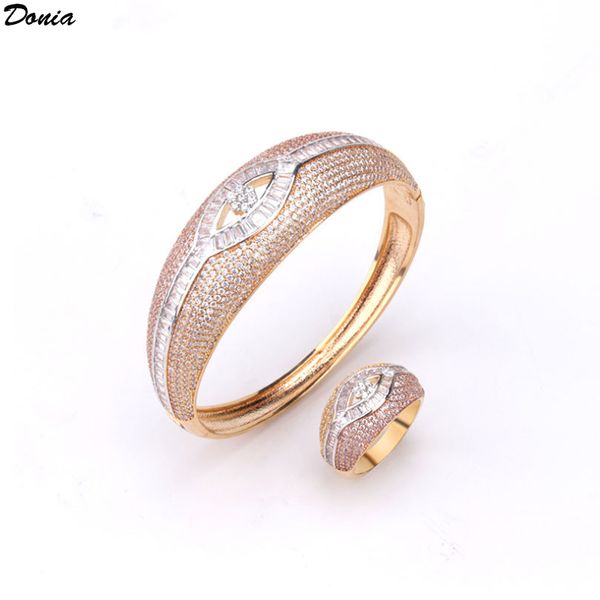 

onia jewelry european and american fashion creative eye micro inlaid zirconia bracelet ring set designer bracelet ring gift, Black