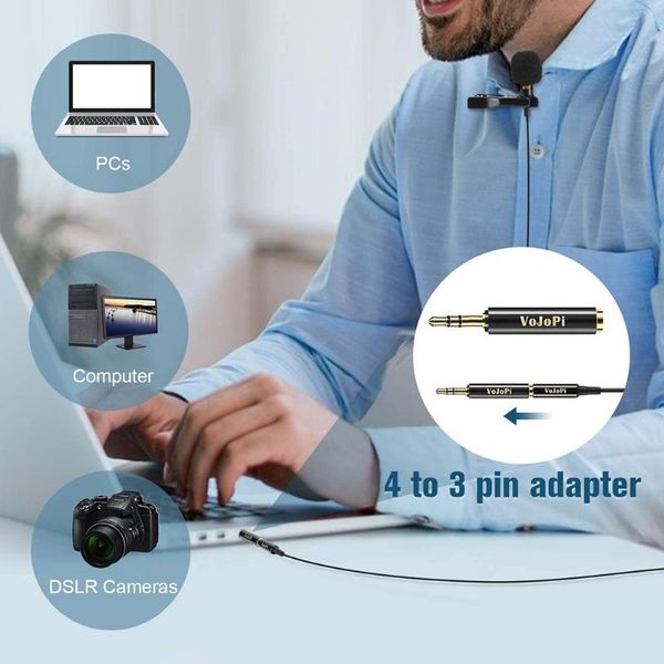 

3.5mm wired tie clip microphone capacitive mic microphones usb rechargeable live broadcast omnidirectional meeting