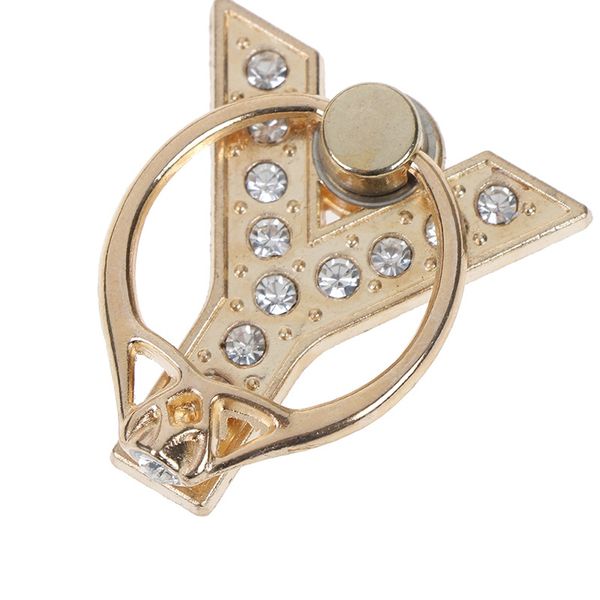 

360 degree finger ring smartphone stand holder metal diamond a-z letter mobile phone holder stand for ip all phone