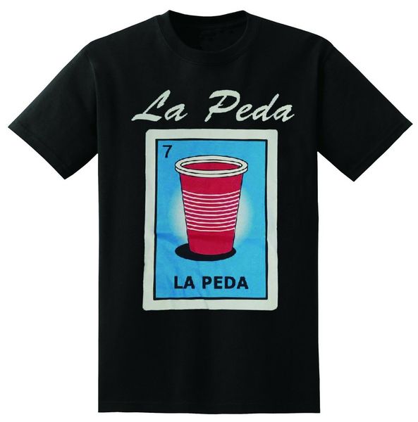 

mexican loteria la peda black t-shirt funny graphic tee shirt