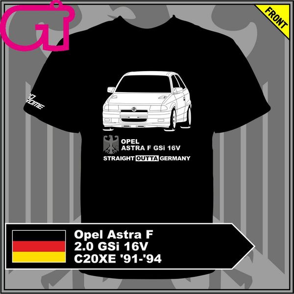 

gt-рубашка opel astra f 2.0 gsi 16v c20xe 91-94 tshirt тройник