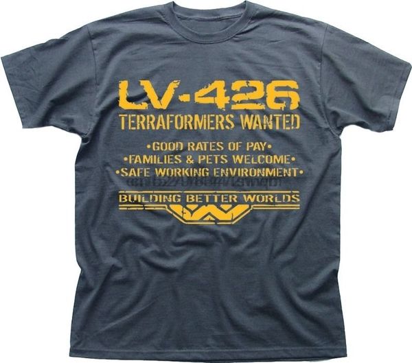 

lv426 terraformers wanted weyland aliens prometheus charcoal t-shirt summer tee shirt summer tee shirt
