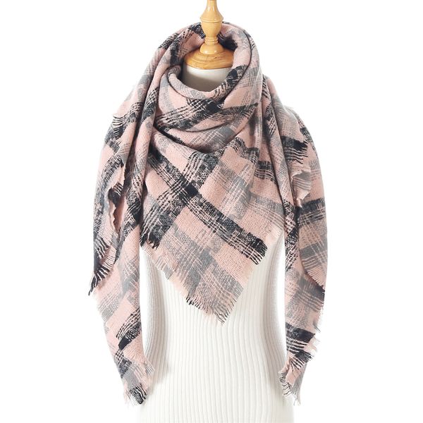 

knitted winter scarf women cashmere triangle neck scarves lady warm blanket femme echarpe bufanda, Blue;gray