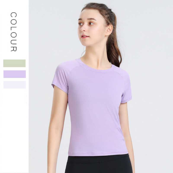 

outdoor t-shirts slim nude yoga t-shirt high elastic solid color all-match running short-sleeved fitness clothing top, Gray;blue