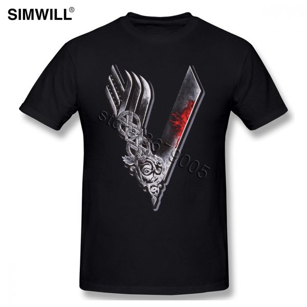 

vintage vikings tees fashion graphic eco cotton t shirt for men o-neck valhalla odin tshirt summer tv t-shirt
