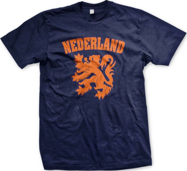 

nederland нидерланды оранжевый голландский лев футбол 100% хлопок geek семья top tee new men summer tops casuals футболка hip hop tops