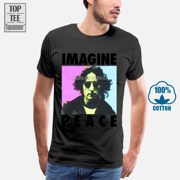 

fashion men's funny t shirt john lennon imagine peace t shirt men's short sleeve t shirt