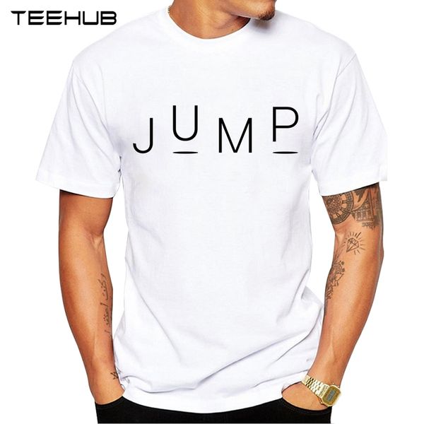 

teehub men's new funny jump word design short sleeve t-shirt cool printed hipster tee shirts