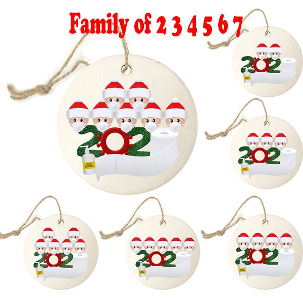 

2020 quarantine christmas decoration birthdays gift toys hanging ornament with face masks survivor family of 2 3 4 5 6 7