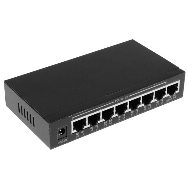 

8 port poe fast switch with 1 ethernet uplink ieee802af/at 10/100mbps speed