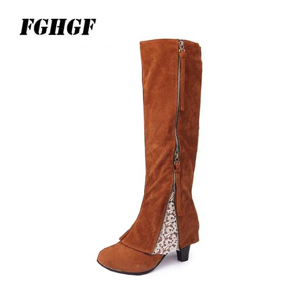 

women's boots winter keep warm novel trend comfortable wear above knee solid colors rubber round toe women's boots, Black