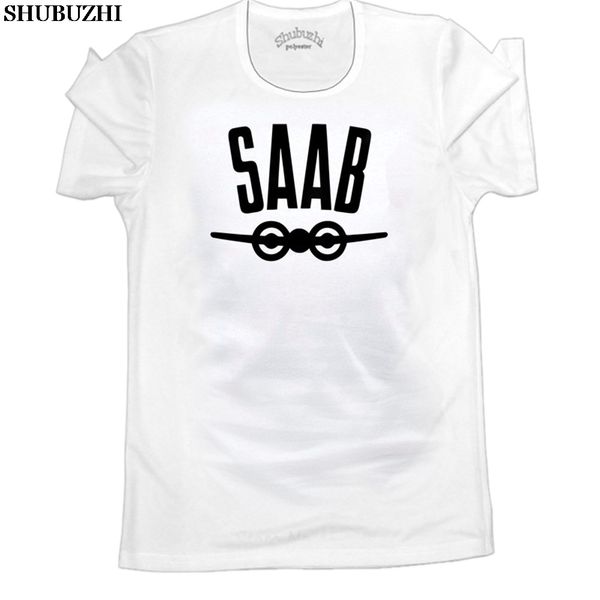 

saab white logo printed t shirts online short sleeve tee shirt printing company hip- cool t-shirt for guys no pilling