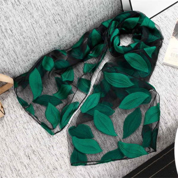

bandanas 90-180cm women simulation silk cut flower scarf scarves girls embroidery wild sunscreen shawl long embroidered lace scarfs
