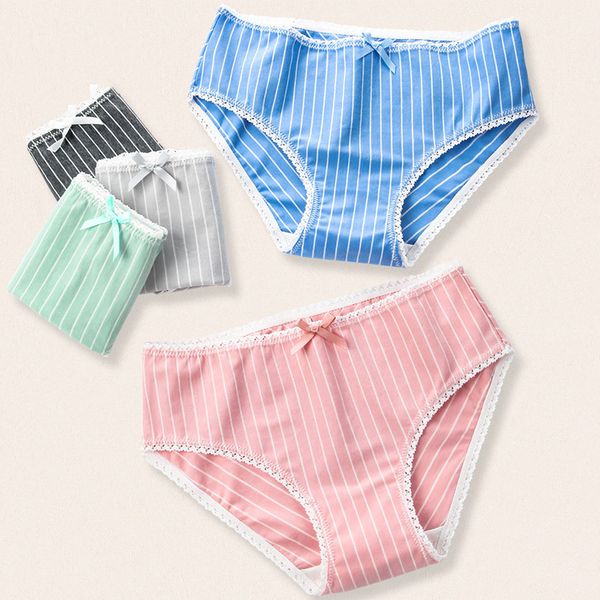

women's panties 4pcs fashion women low waist cute bow solid girls briefs comfort cotton healthy lingerie soft female underpants, Black;pink