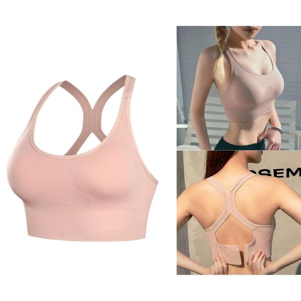 

sports bra rear buckle adjustable shockproof gathered running sports bra cutout beautiful back, White;black