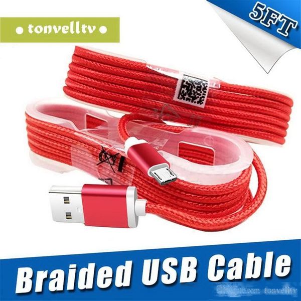 

1.5m type c long strong braided usb charger cable micro v8 3.5mm cables data line metal plug adapter for samsung note 10 for tablet pc