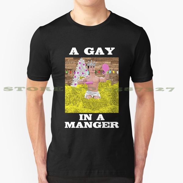 

a gay in a manger ( funny , gay christmas design ) graphic custom funny tshirt